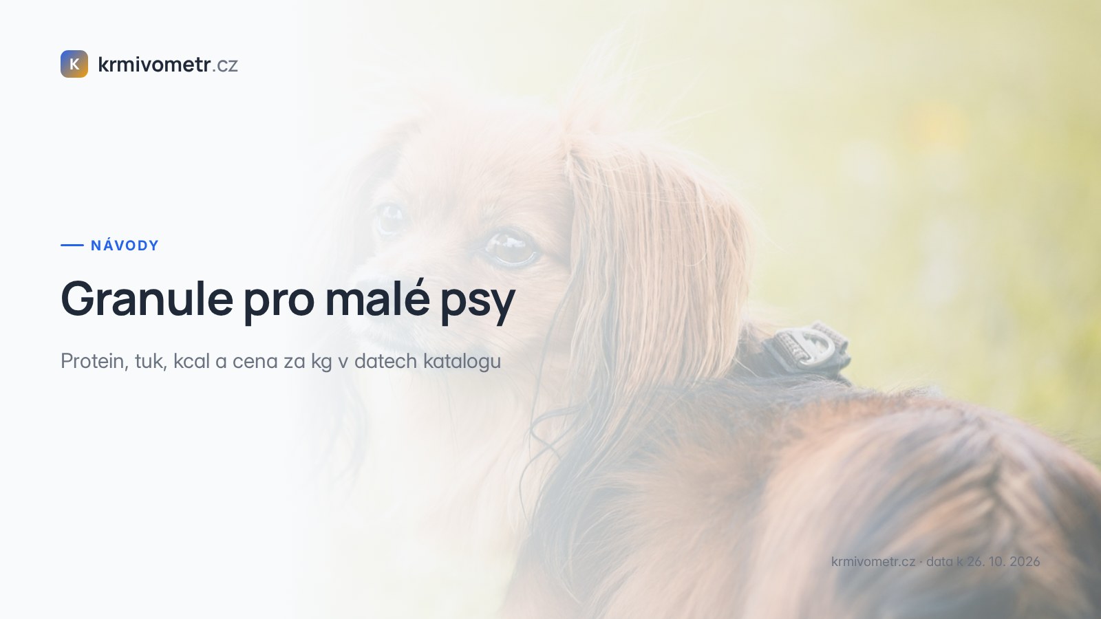 Granule pro malé psy: protein, kcal a cena za kg v datech