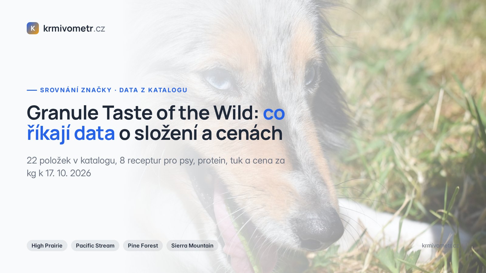 Granule Taste of the Wild: co říkají data o složení a cenách