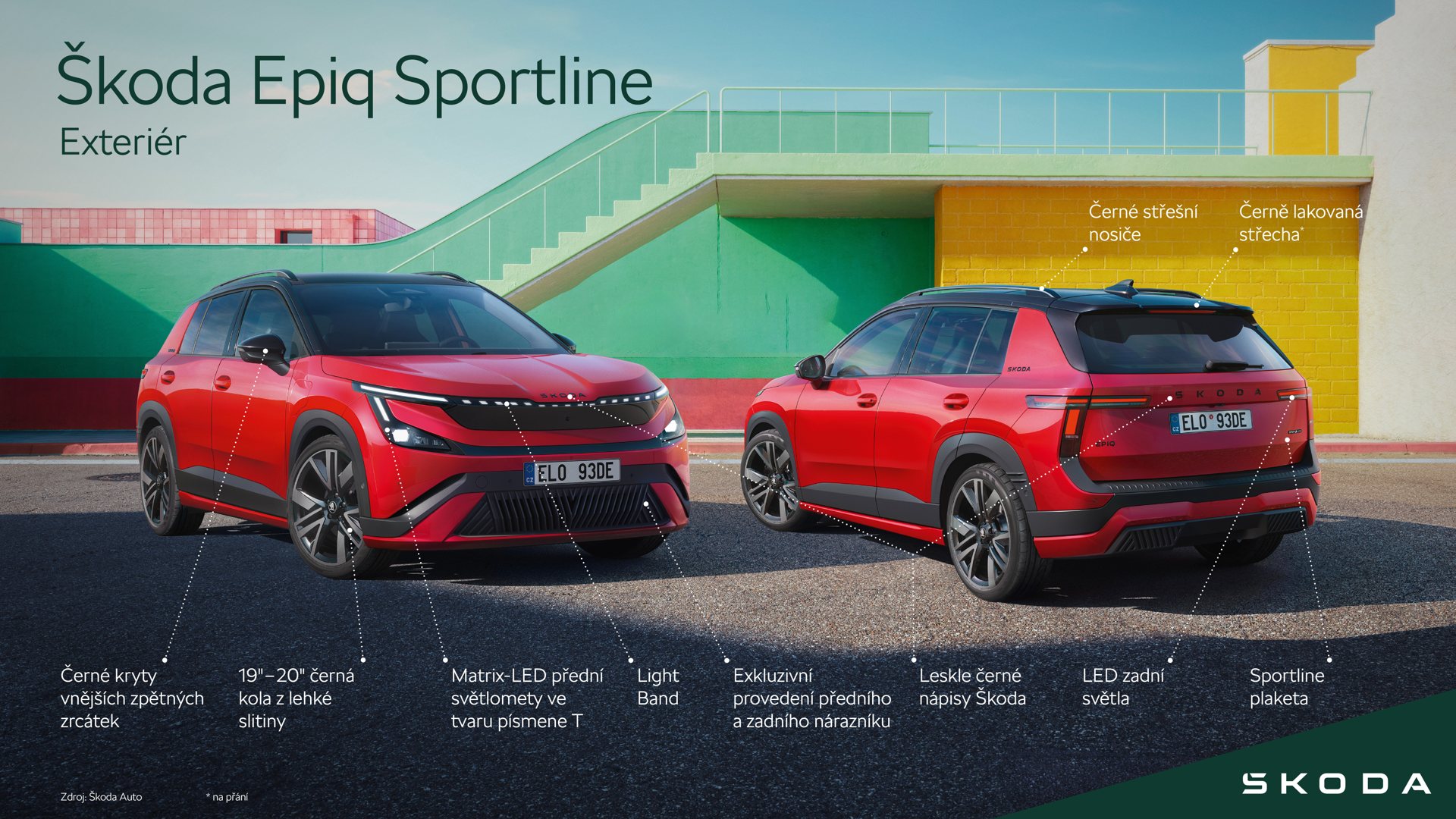 Škoda Epiq Sportline – přehled prvků exteriéru