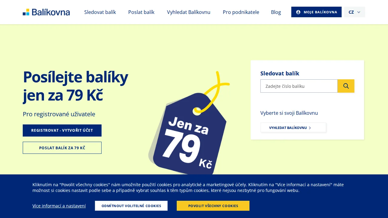 Screenshot Balíkovna