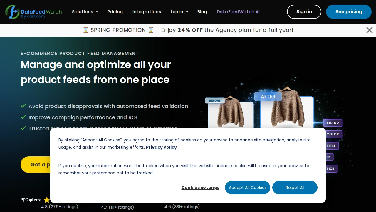 Screenshot DataFeedWatch