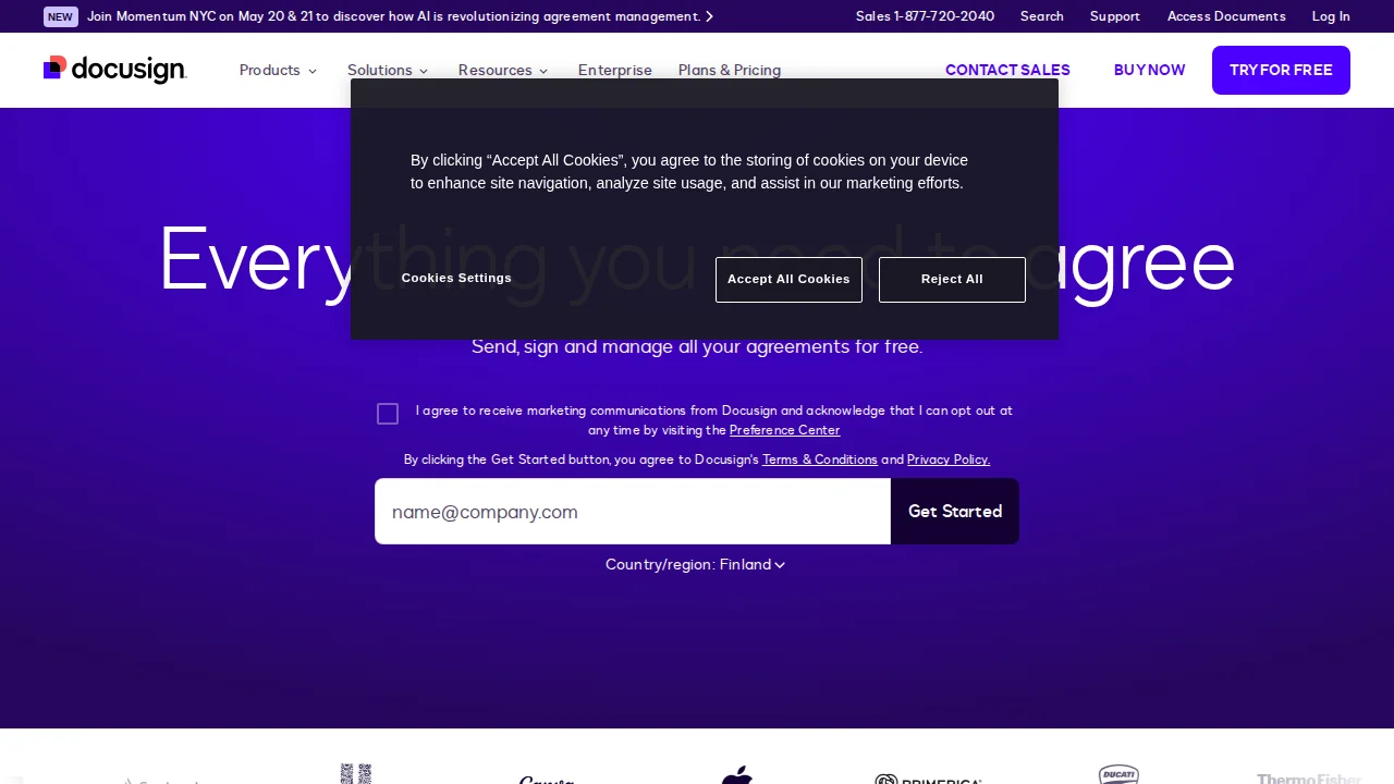 Screenshot DocuSign