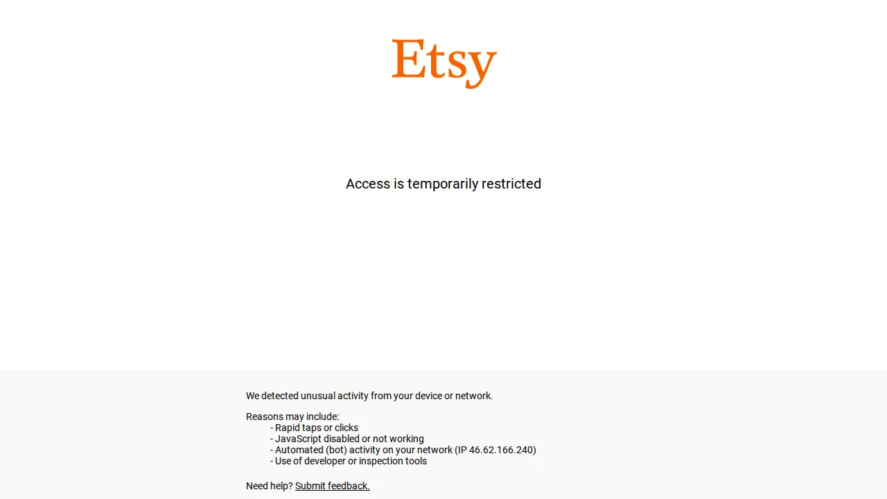 Screenshot Etsy