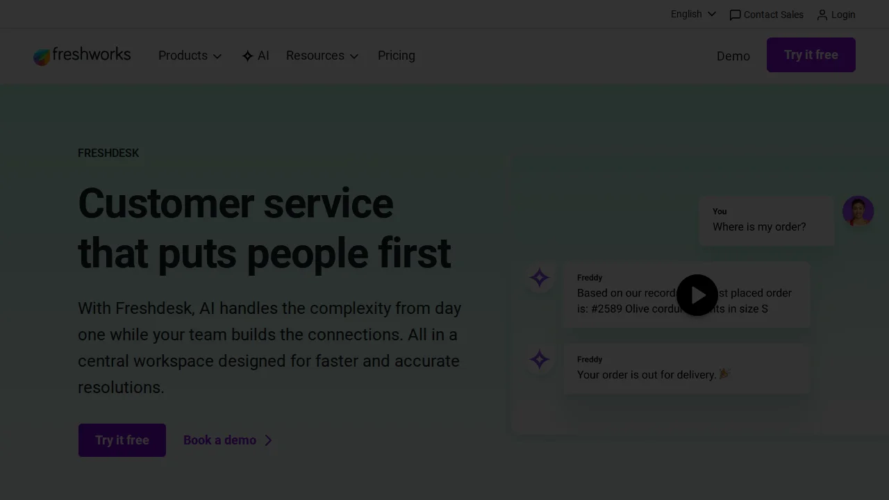 Screenshot Freshdesk