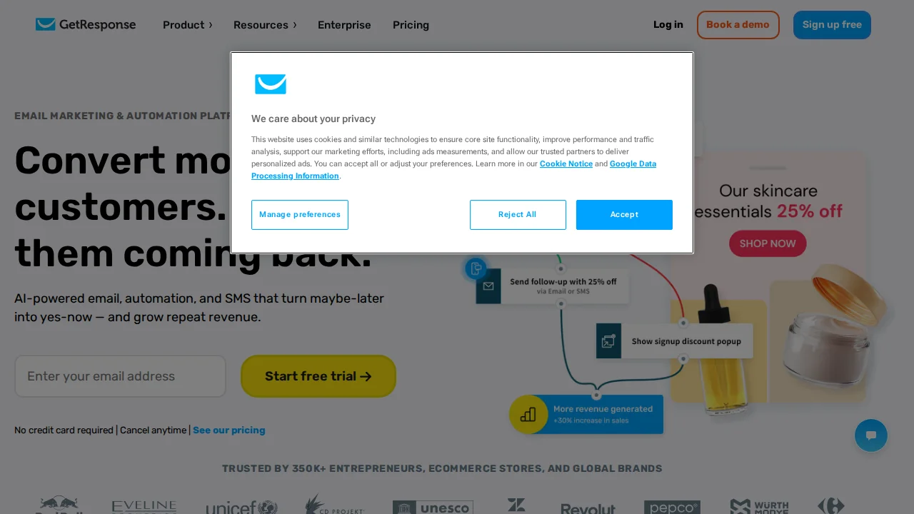 Screenshot GetResponse