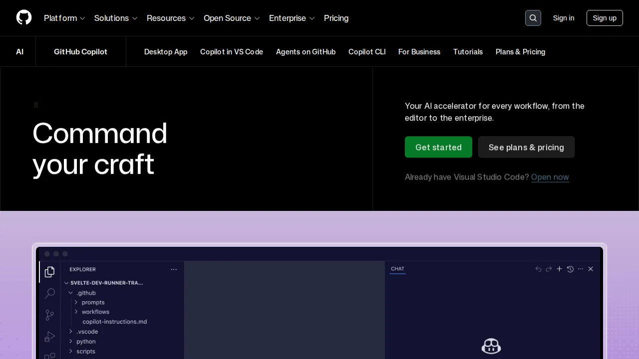 Screenshot GitHub Copilot