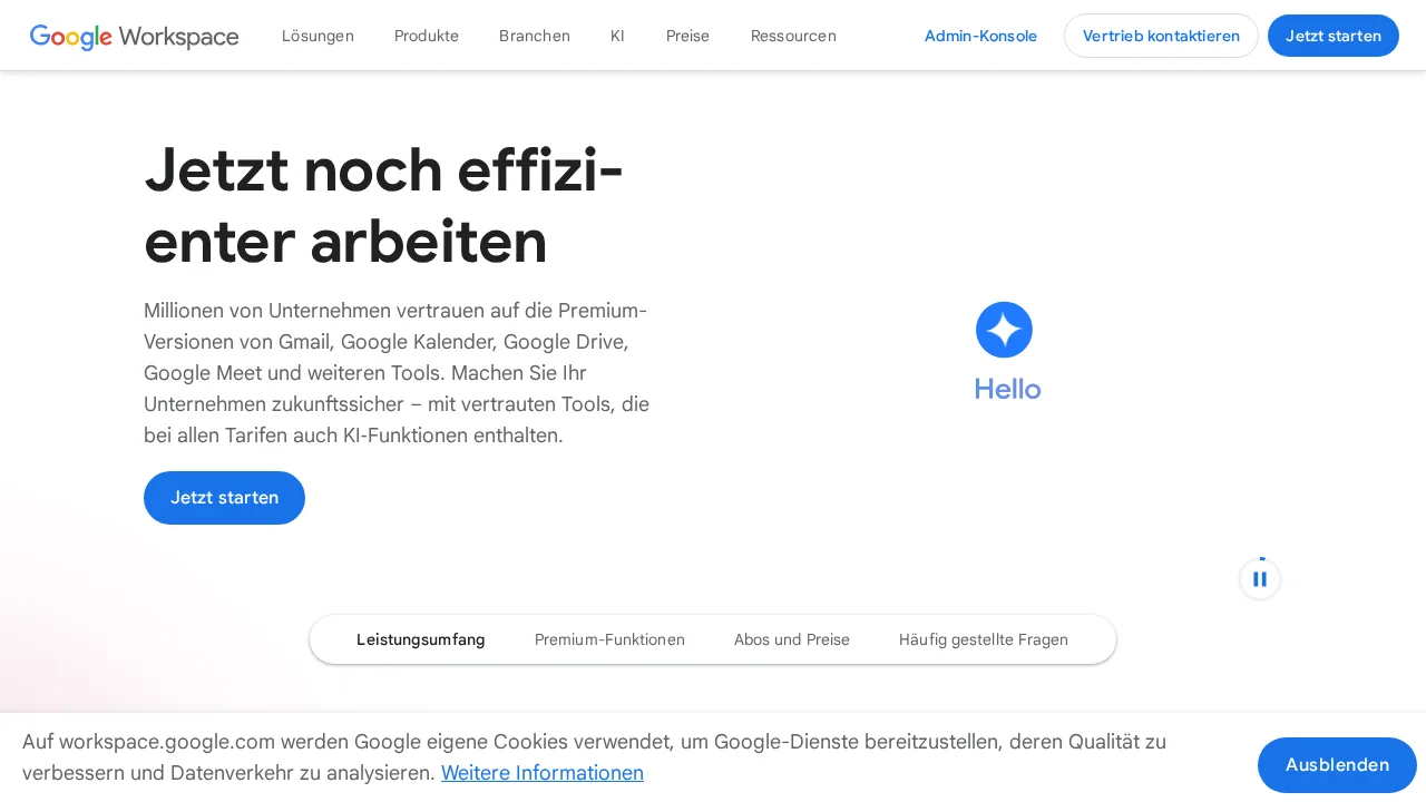 Screenshot Google Workspace
