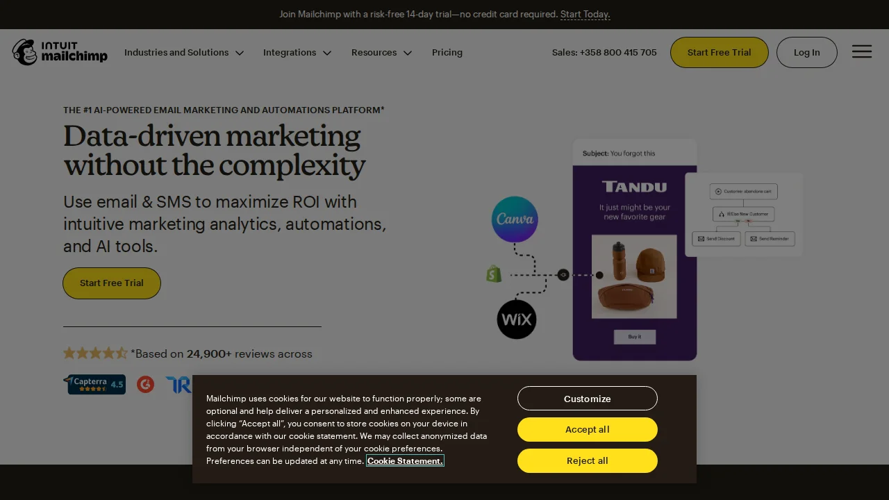 Screenshot Mailchimp