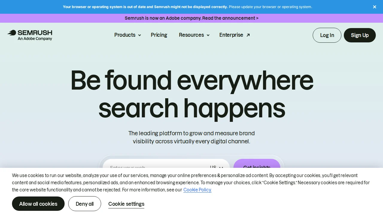 Screenshot SEMrush