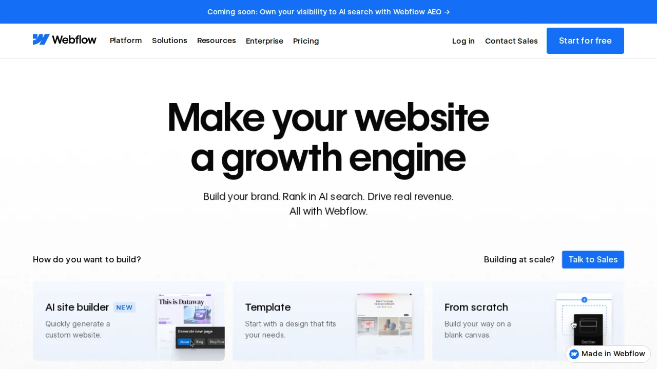 Screenshot Webflow