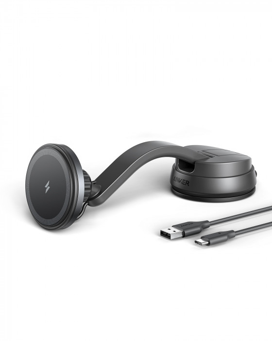 Anker PowerWave Mag Go Car Charging Mount, Black