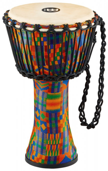 Meinl Travel PADJ2-S-G Rope Tuned Djembe Kenyan Quilt