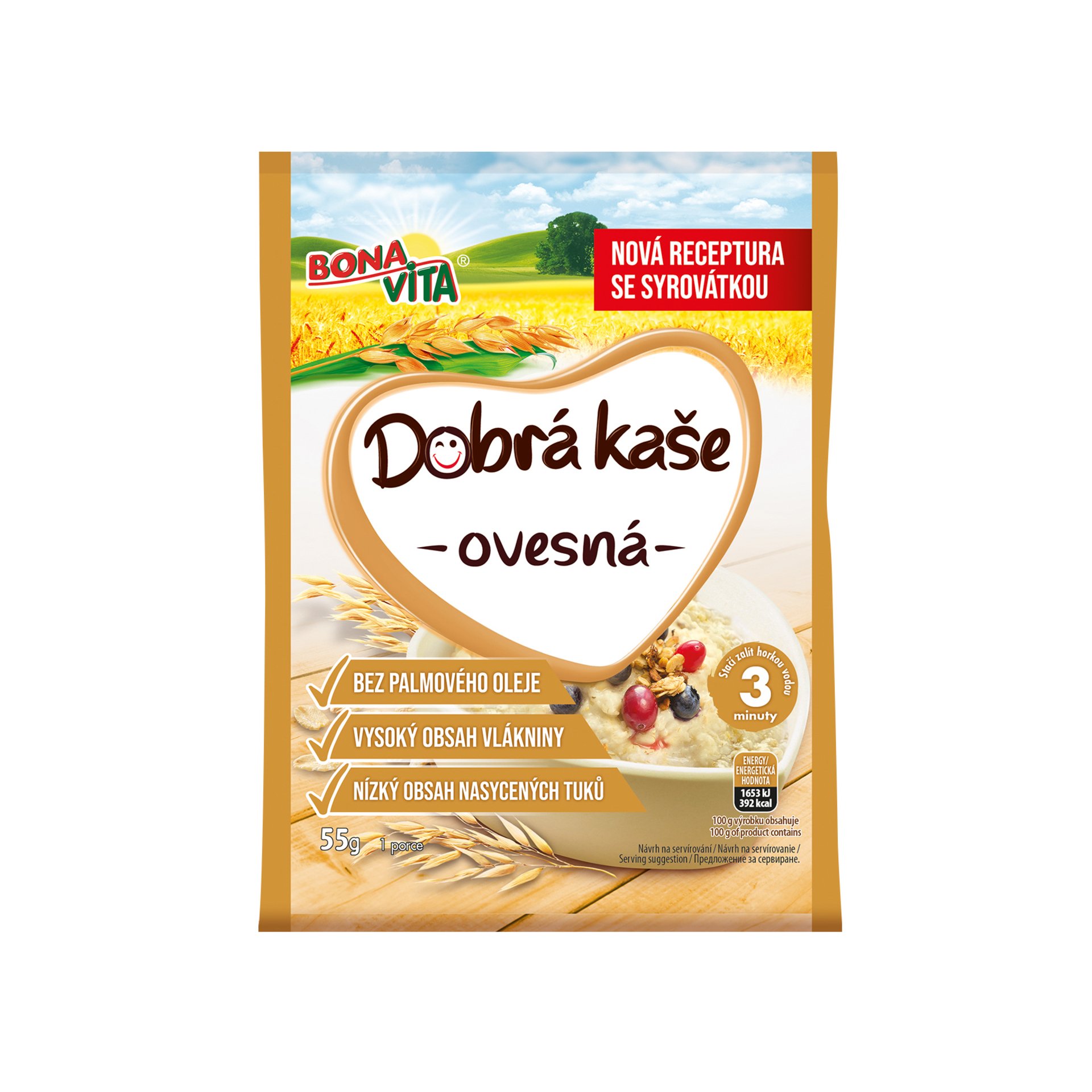 Bonavita Dobrá kaše ovesná natural 55 g