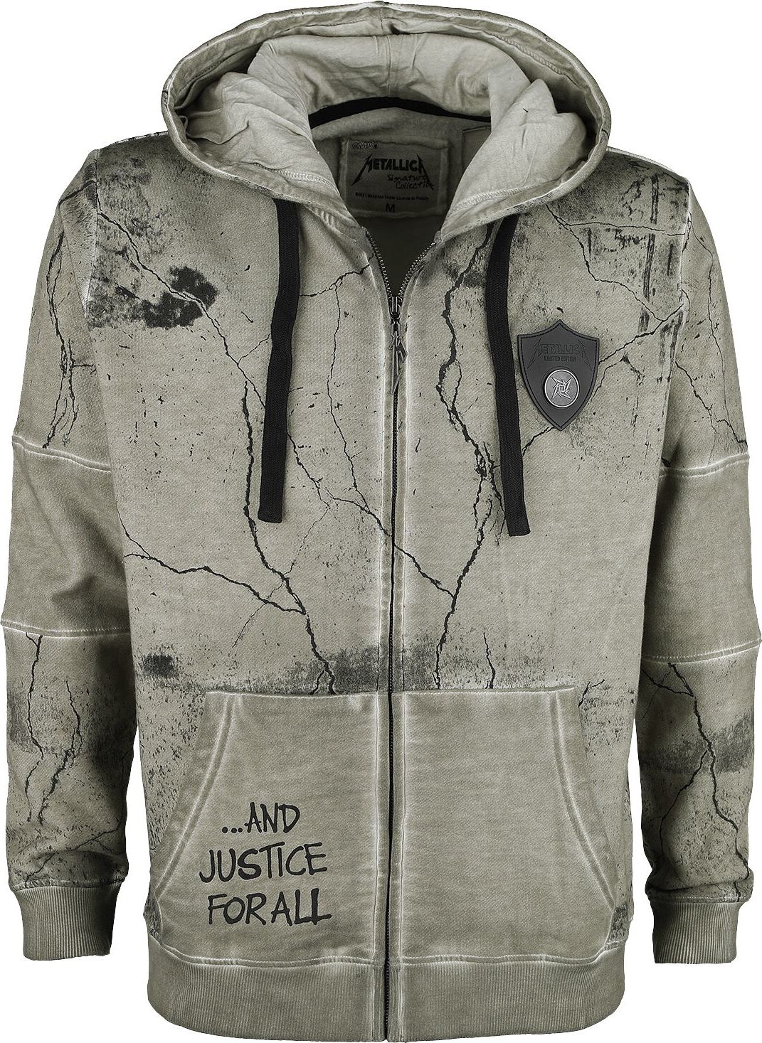 Metallica EMP Signature Collection Mikina s kapucí na zip olivová