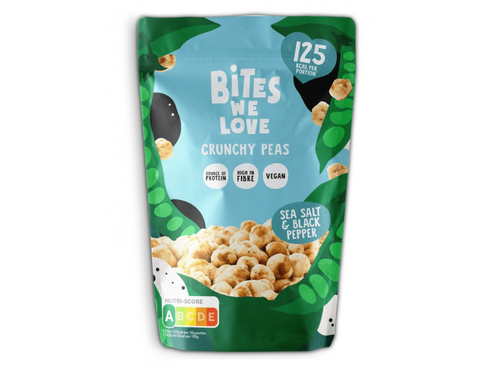 Bites we love Křupavý hrách, mořská sůl a černý pepř 100 g