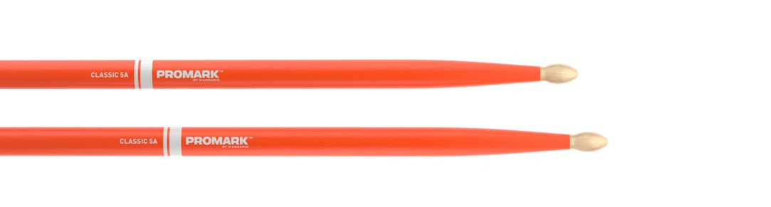 Pro-Mark TX5AW-ORANGE Classic 5A Painted Hickory Wood Tip - Bright Orange
