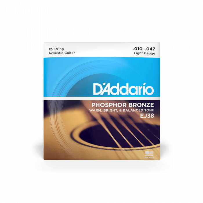 D'Addario EJ38 Phosphor Bronze 12 Light - .010 - .047