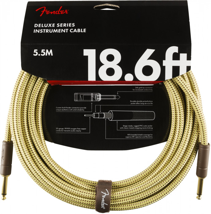 Fender Deluxe Series 18,6 Instrument Cable Tweed