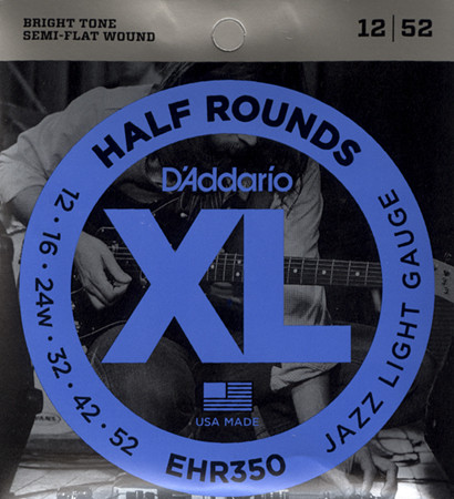 D'Addario EHR350 Half Rounds Jazz Light -  .012 - .052