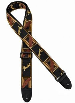 Fender Jackquard Monogrammed Strap Black / Yellow Brown