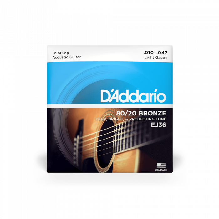 D'Addario EJ36 80/20 Bronze 12 Light - .010 - .047