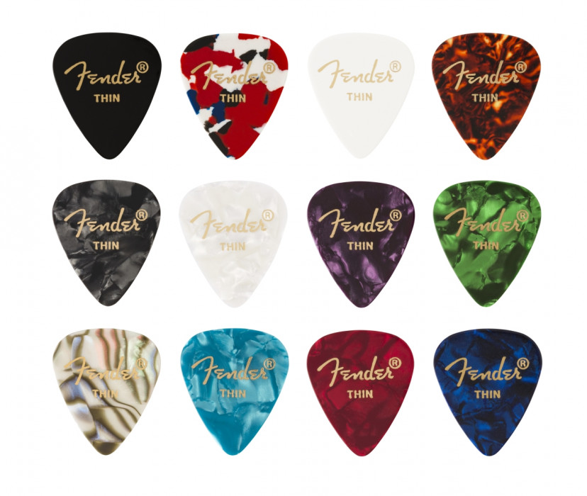 Fender 351 Shape  Celluloid Medley  Thin 12ks