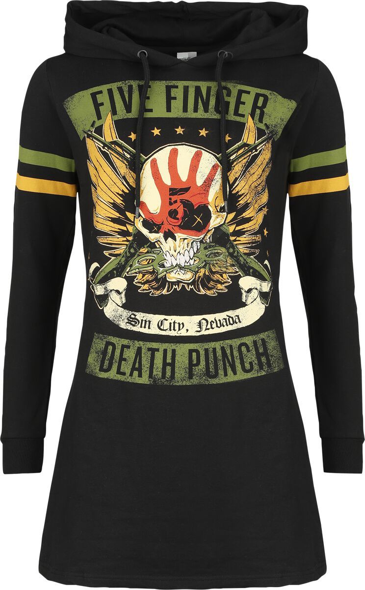 Five Finger Death Punch Punchagram Šaty s kapucí černá