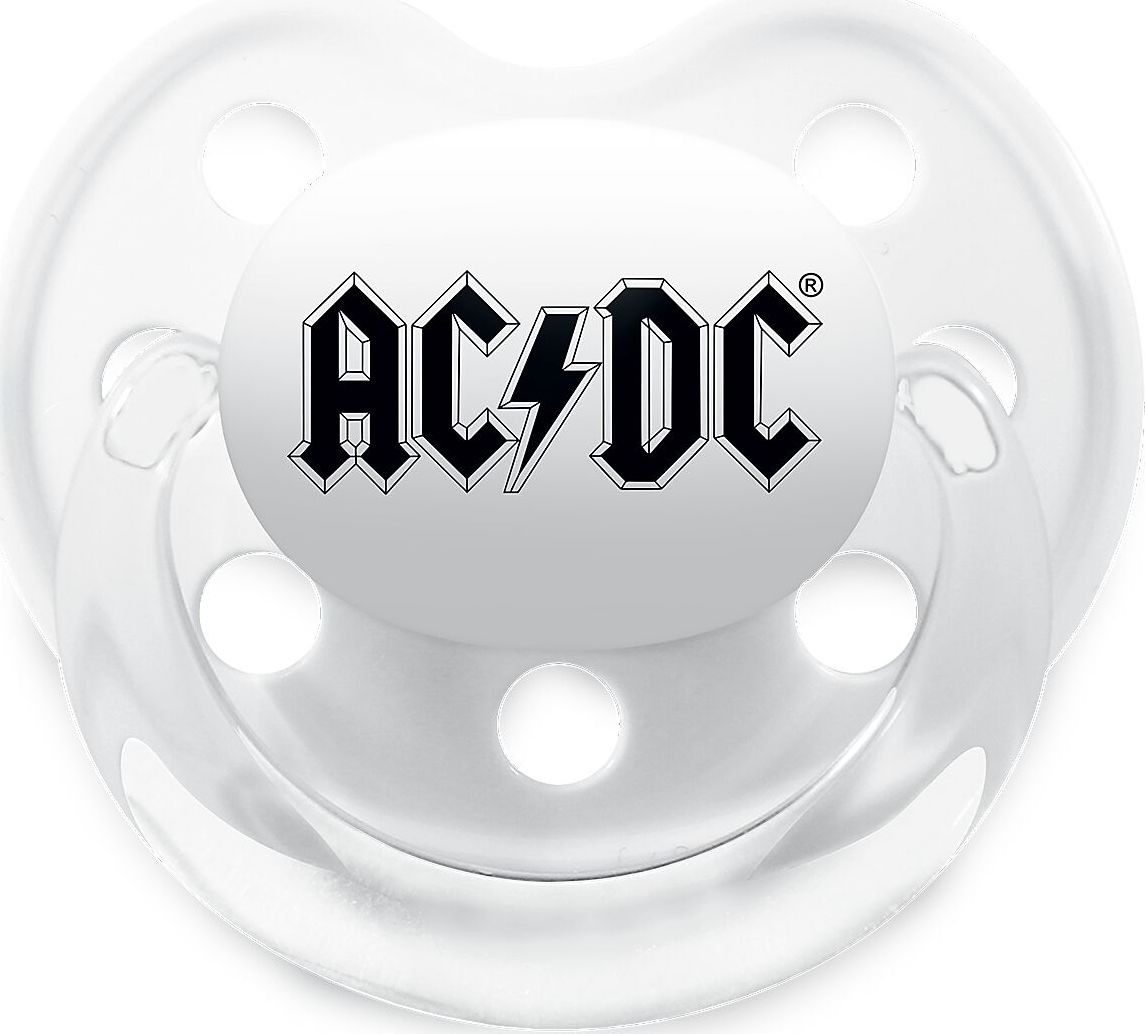 AC/DC Metal-Kids - Logo Schnuller bílá/cerná
