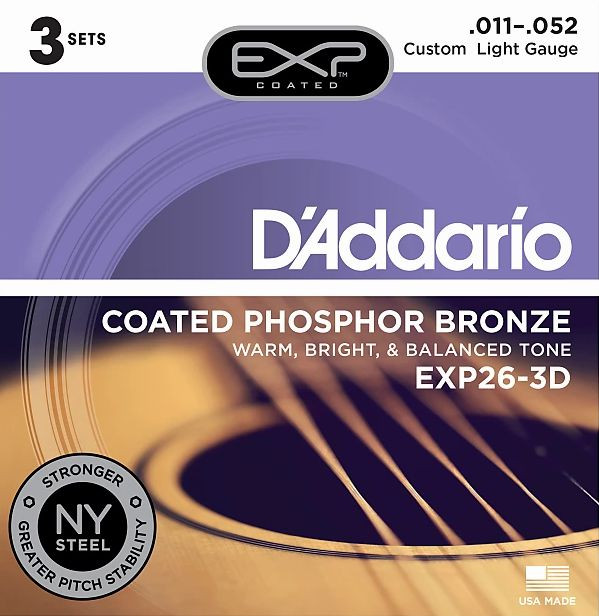 D'Addario EXP26-3D Phosphor Bronze Custom Light 11-52
