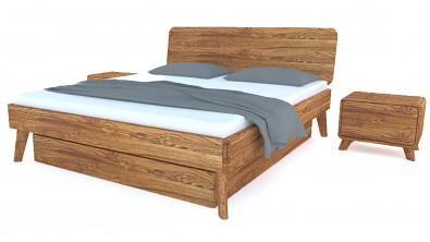 Postel Postelia CORTINA s úložným prostorem, Buk 180x200 - Designová postel z masivu