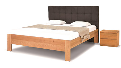 Postel Postelia RIVIERA Buk 140x200 - Dřevěná postel z masivu, bukové dvoulůžko o šíři masivu 4 cm