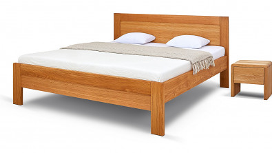 Postel Postelia ONTARIO Dub 180x200 - Dřevěná postel z masivu, dubové dvoulůžko o šíři masivu 3,7 cm