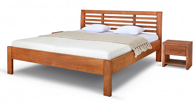 Postel Postelia GABRIELA Buk 180x200 - Dřevěná postel z masivu, bukové dvoulůžko o šíři masivu 4 cm