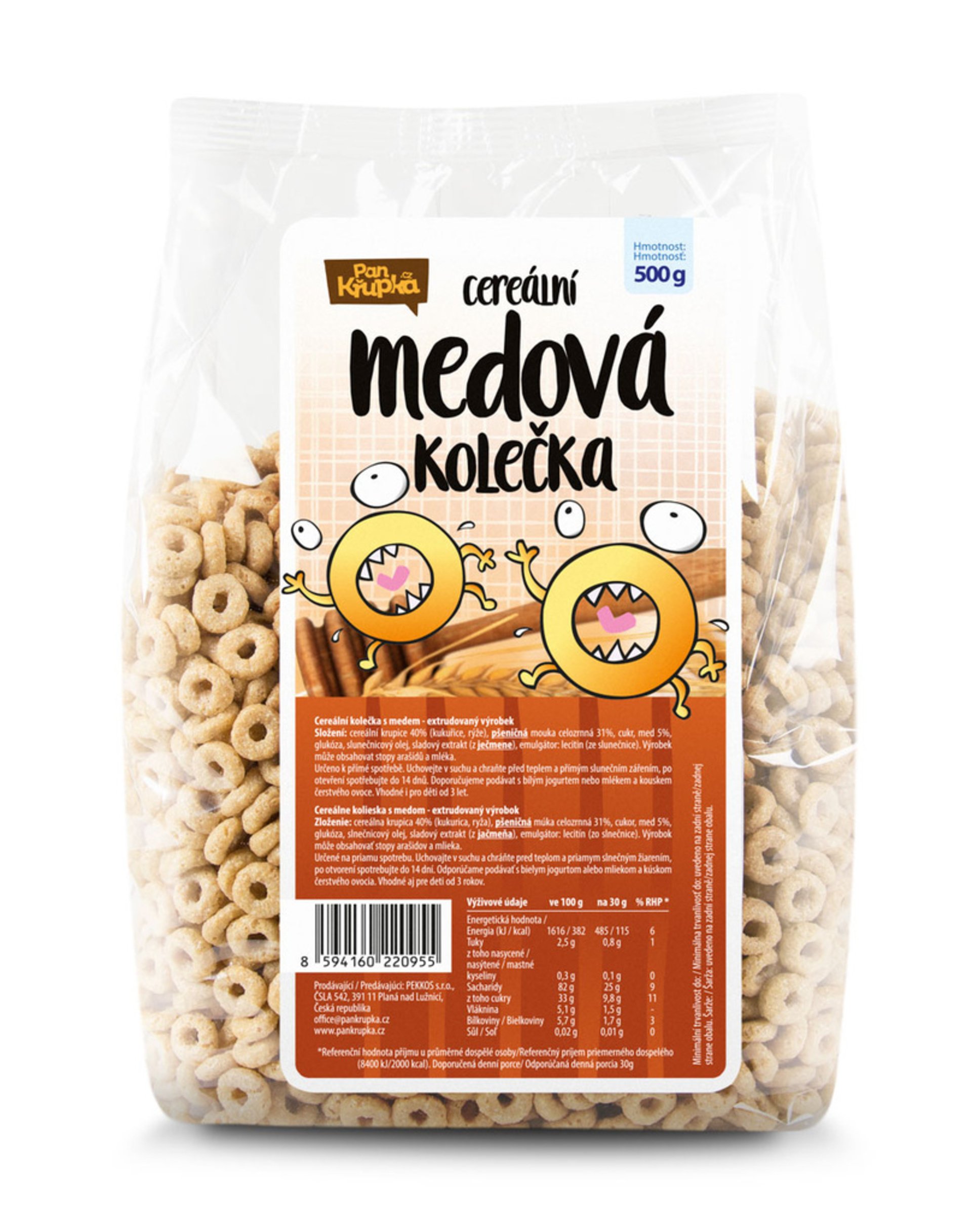 Rej Cereální kolečka s medem 500 g