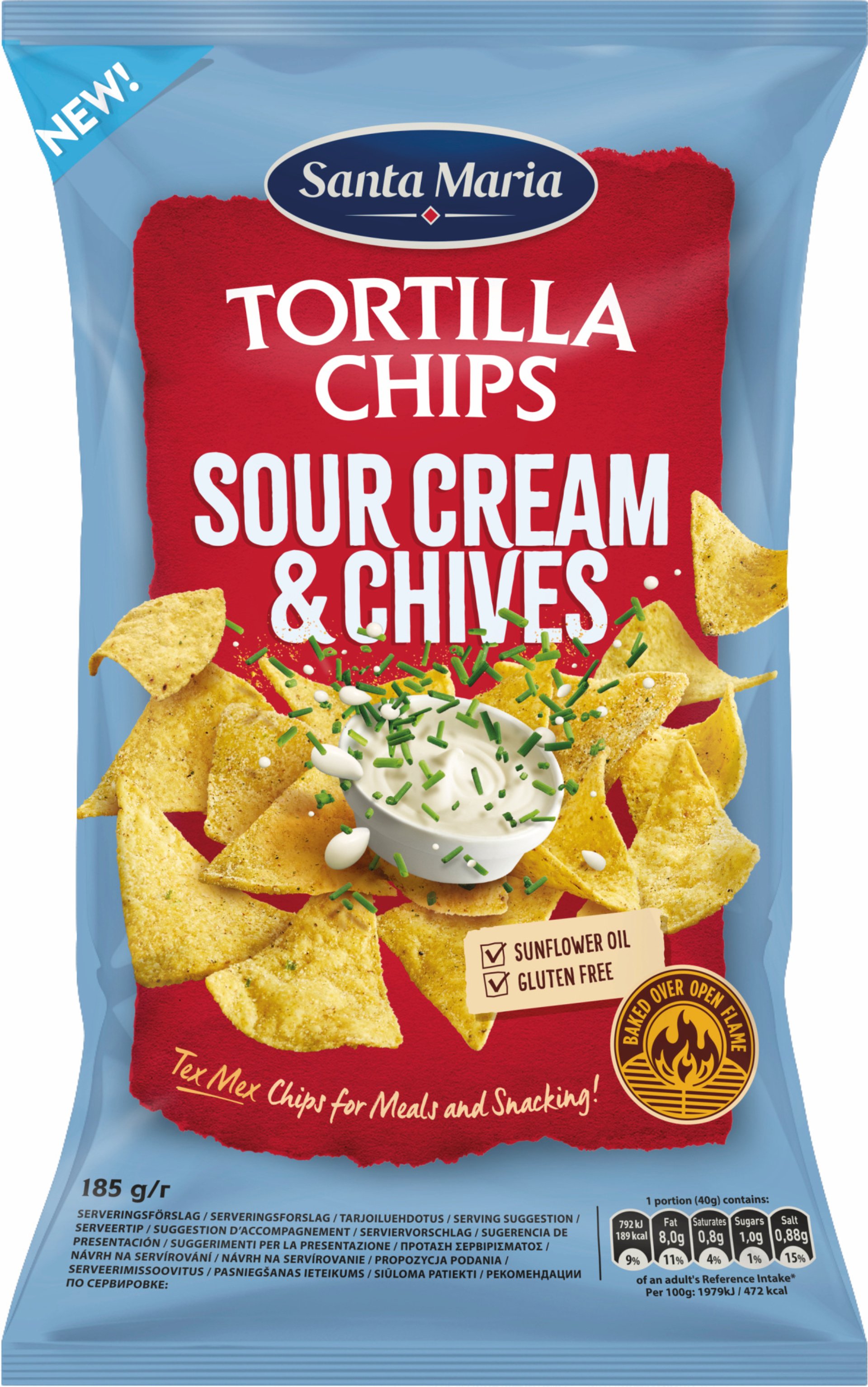 Santa Maria Tortilla chips smetana a pažitka 185 g