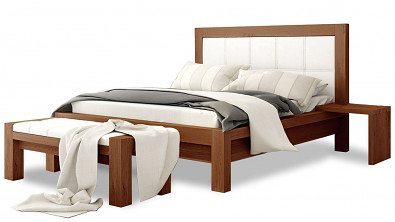 Postel Postelia MODENA 180 x 200 cm - dub - Dřevěná postel z masivu, bukové manželské dvoulůžko o šíři masivu 12x8 cm