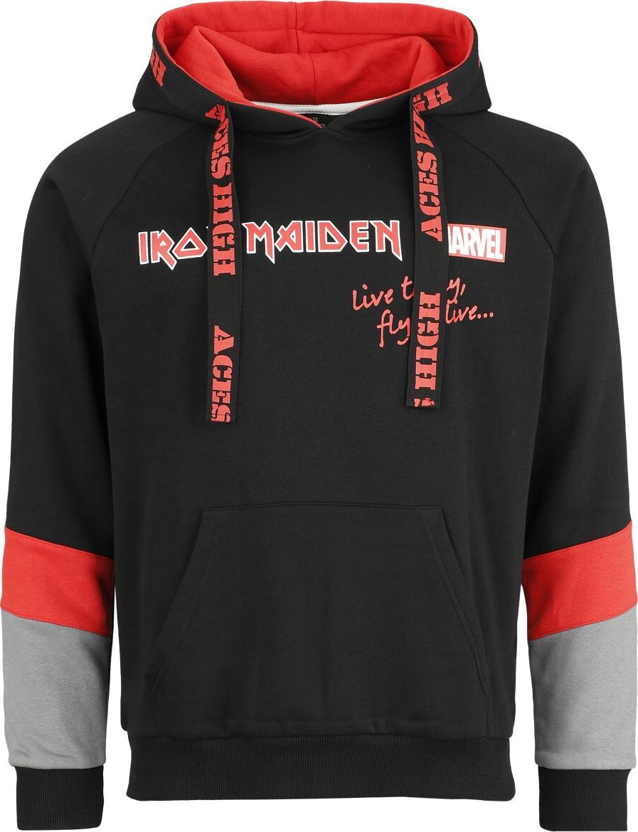 Iron Maiden Iron Maiden x Marvel Collection Mikina s kapucí Černá / šedá / červená