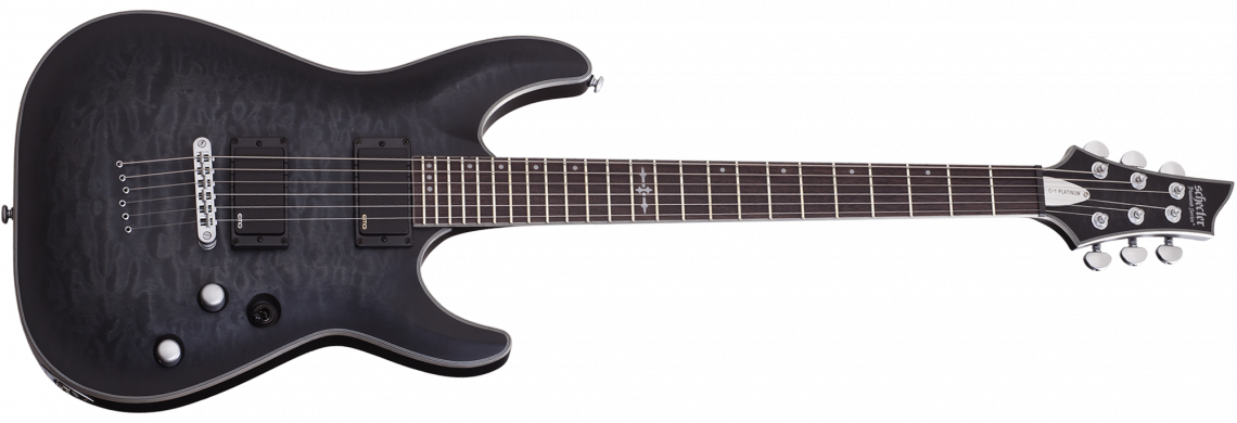 Schecter C-1 Platinum See-Thru Black Satin
