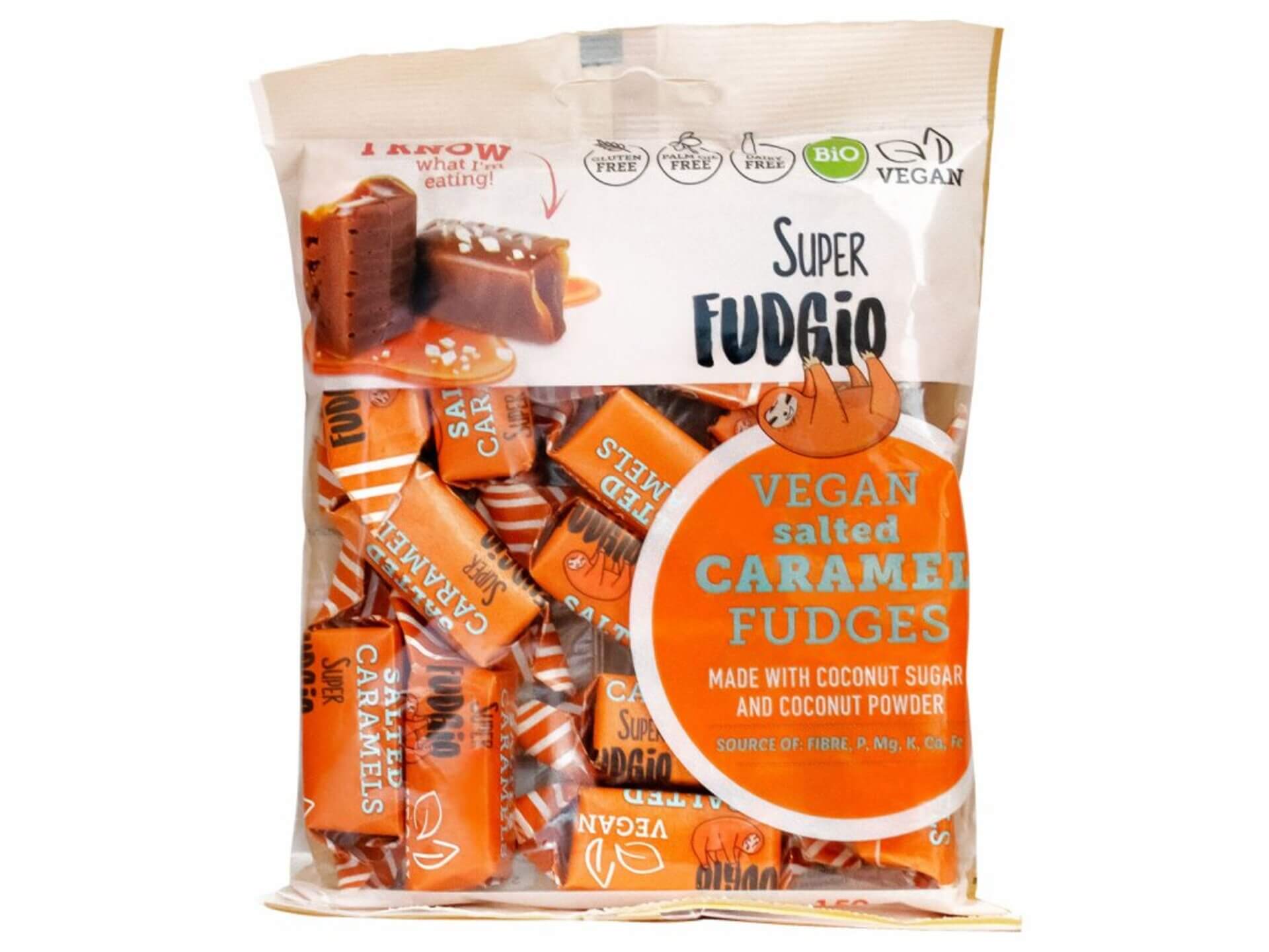 Super Fudgio Veganské karamely slaný karamel BIO 150 g