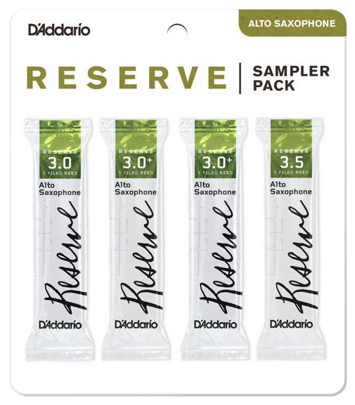 Rico DRS-J30 Reserve Reed Sampler Pack - Alto Saxophone 3.0/3.0+/3.5 - 4-Pack