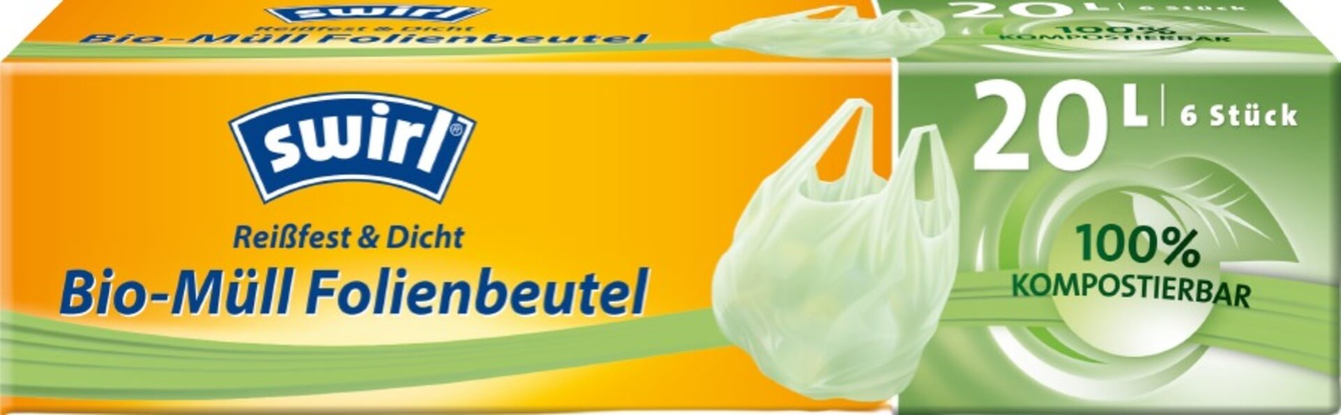 SWIRL BIO kompostovatelné pytle s uchy 20 l /6ks