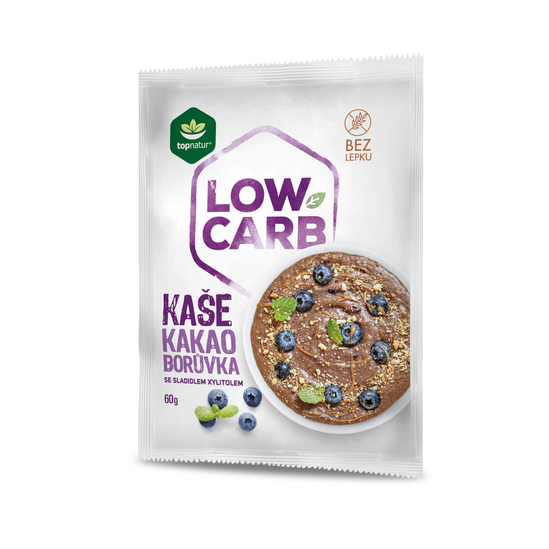 Topnatur Low carb kaše Kakao & borůvka 60 g