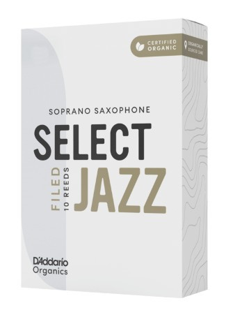 D'Addario ORSF10SSX2M Organic Select Jazz Filed Soprano Saxophone Reeds 2 Medium - 10 Pack