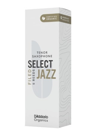 D'Addario ORSF05TSX4H Organic Select Jazz Filed Tenor Saxophone Reeds 4 Hard - 5 Pack