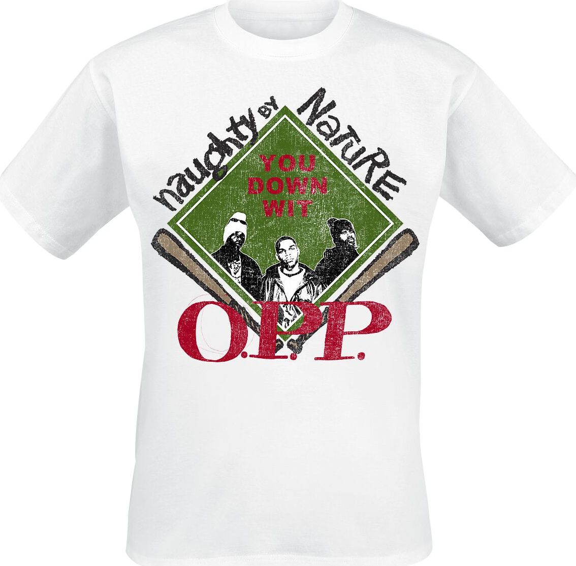 Naughty by Nature Vintage OPP Tričko bílá