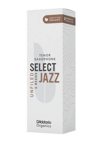 D'Addario ORRS05TSX3S Organic Select Jazz Unfiled Tenor Saxophone Reeds 3 Soft - 5 Pack