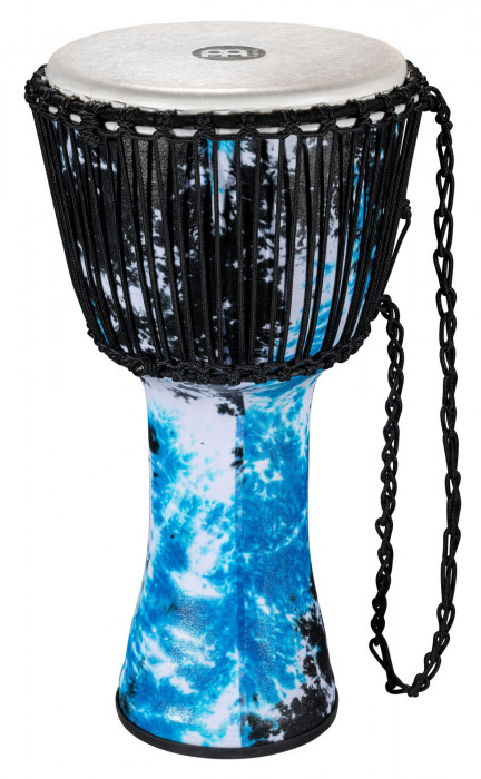 Meinl PADJ8-L-F Rope Tuned Travel Djembe 12” - Galactic Blue Tie Dye