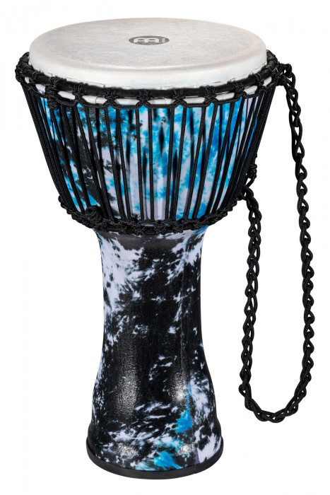 Meinl PADJ8-M-F Rope Tuned Travel Djembe 10” - Galactic Blue Tie Dye