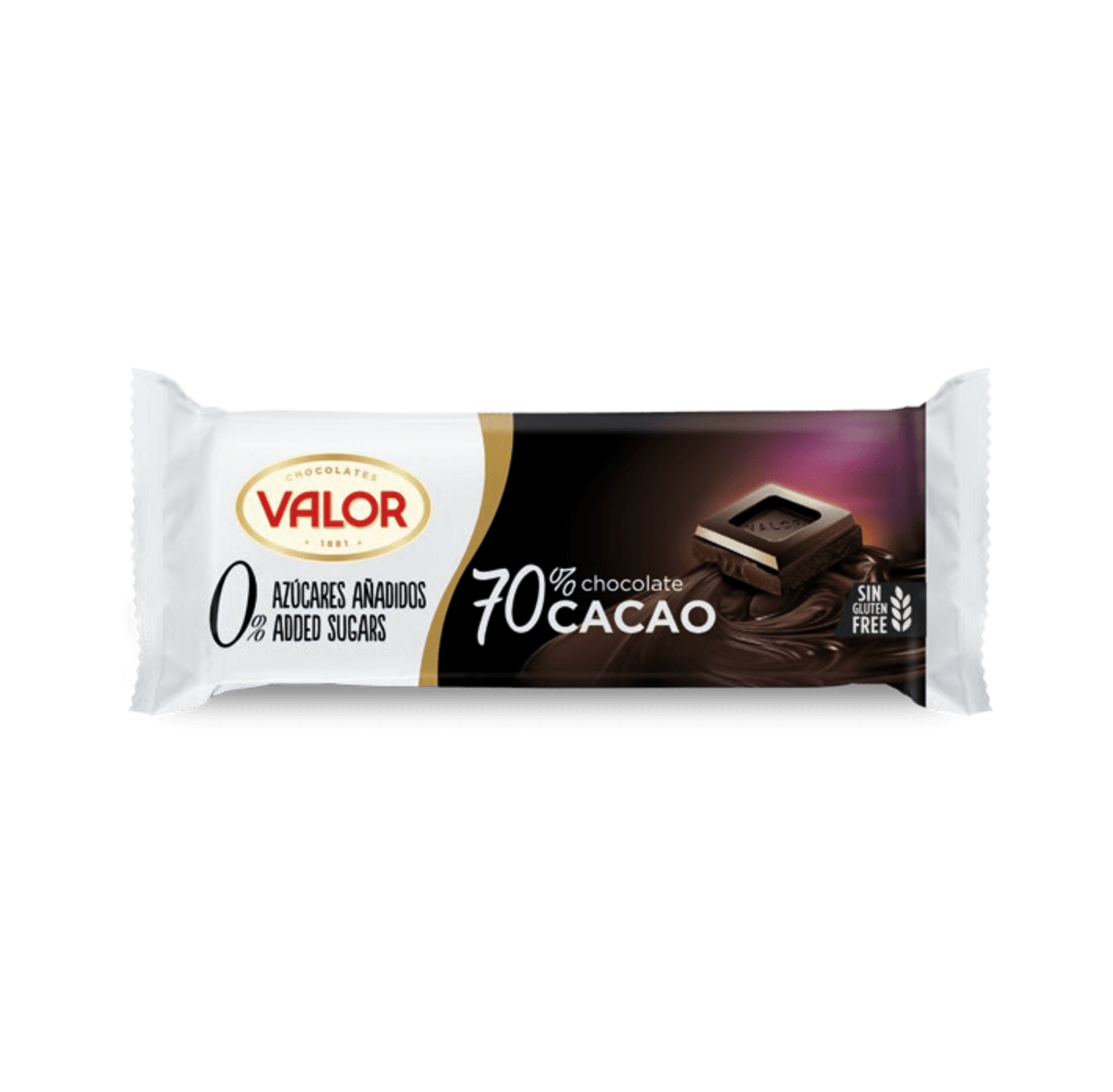 Valor Čokoláda bez cukru hořká 70% 35 g