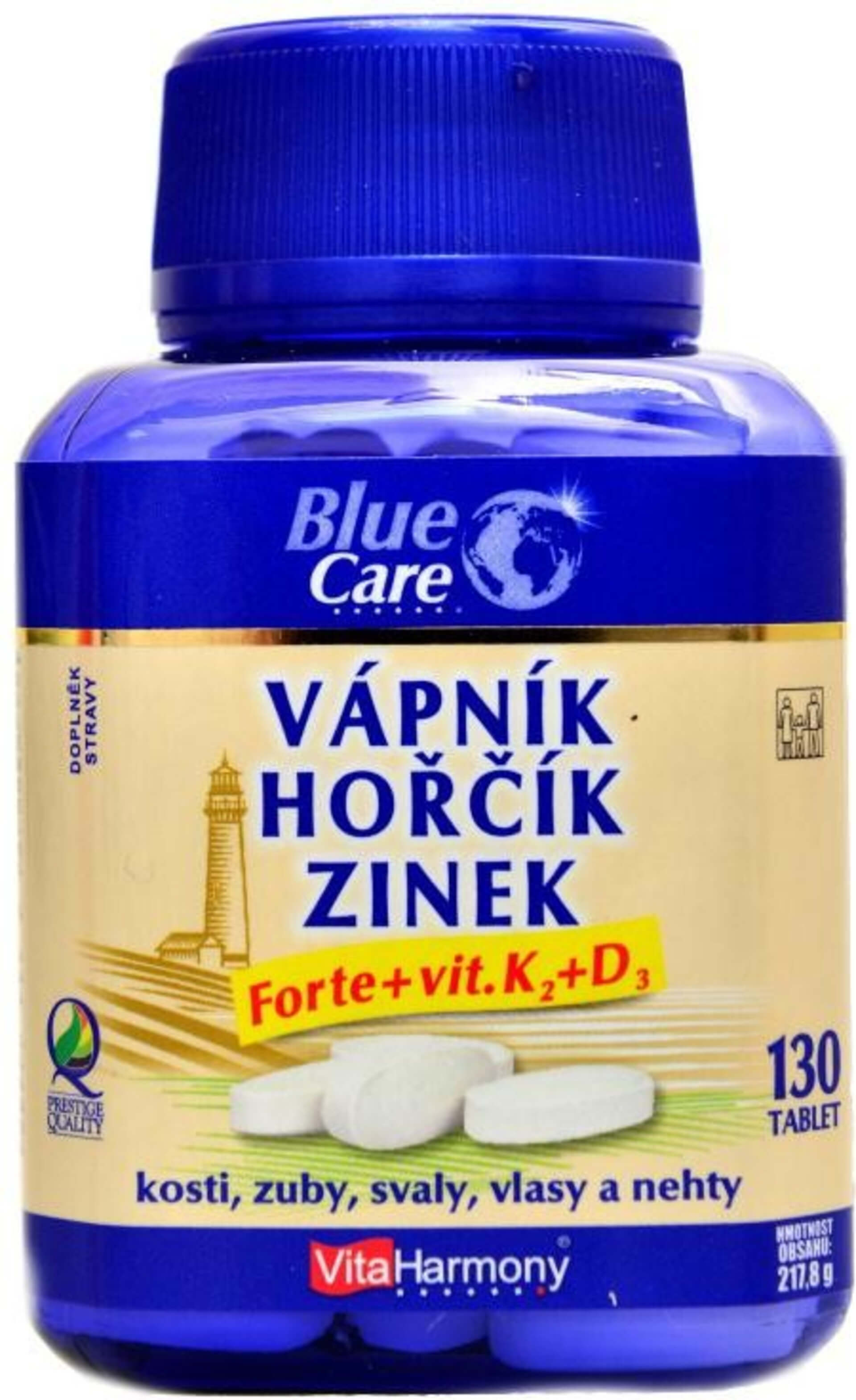 VitaHarmony Vápník, Hořčík forte D3, K2 130 tablet